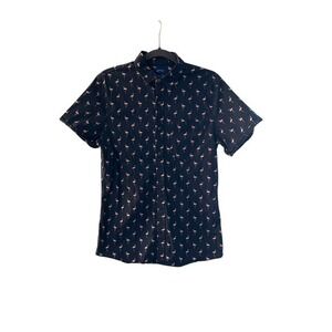 APT.9 Men's‎ Flamingo Shirt Small Slim Fit Premier Flex Short Sleeve